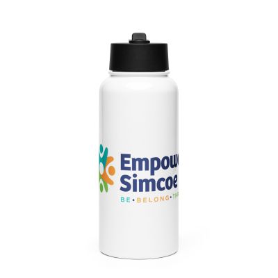 Stainless steel water bottle with a straw lid