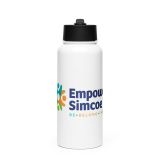 Stainless steel water bottle with a straw lid