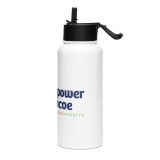Stainless steel water bottle with a straw lid